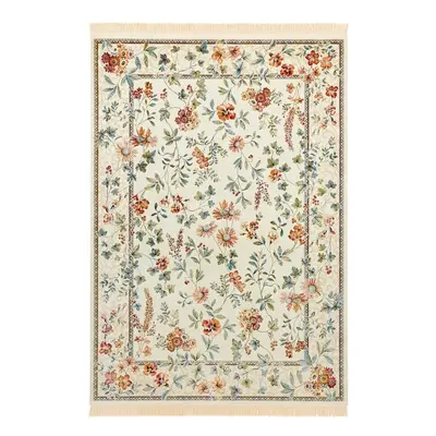 Krémszínű viszkóz szőnyeg 160x230 cm Oriental Flowers – Nouristan