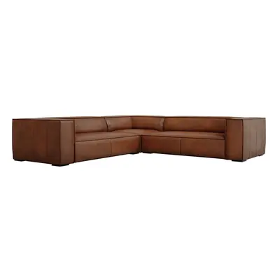 Konyakbarna bőr sarokkanapé (variálható) Madame – Windsor & Co Sofas