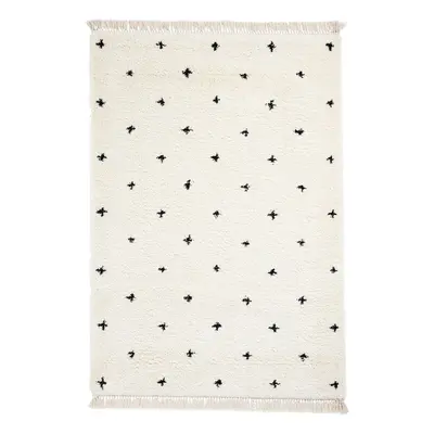 Boho Dots fehér-fekete szőnyeg, 120 x 170 cm - Think Rugs