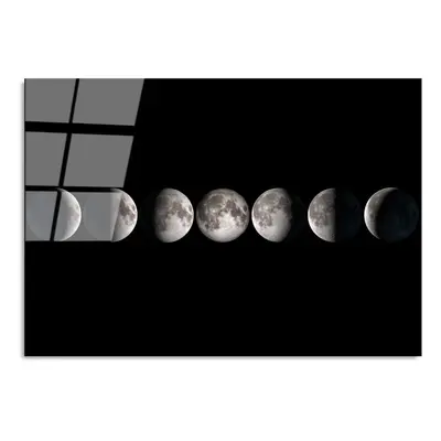 Üveg kép 100x70 cm Moon Phases – Wallity