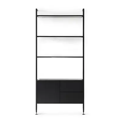 Fekete könyvespolc tölgyfa dekorral 94x210 cm Edge by Hammel - Hammel Furniture