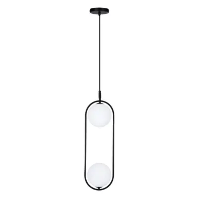 Fekete függőlámpa üveg búrával 18.5x15 cm Cordel – Candellux Lighting