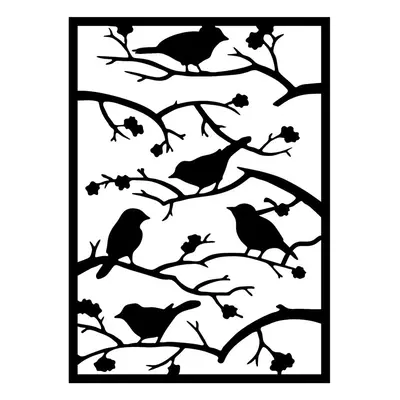 Fém fali dekoráció 47x66 cm Branch & Birds – Wallity