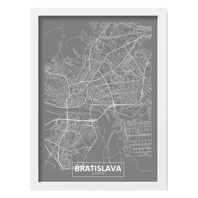 Keretezett poszter 40x55 cm Bratislava – Wallity