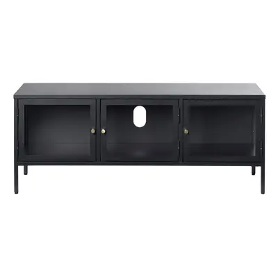 Fekete fém TV-állvány 132x52 cm Carmel – Unique Furniture