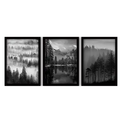 Kép szett 3 db-os 35x45 cm Black & White – Wallity