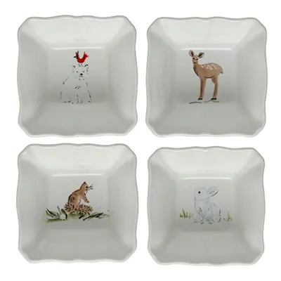 Deer Friends 4 db-os karácsonyi agyagkerámia sütőtál szett, 10 x 10 cm - Casafina