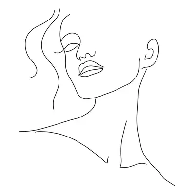 Poszter 29x41 cm Minimal Woman Face Line Art – Veronika Boulová