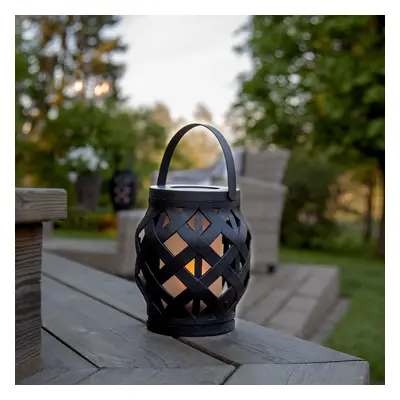 Flame Lantern fekete lámpás, magasság 16 cm - Star Trading