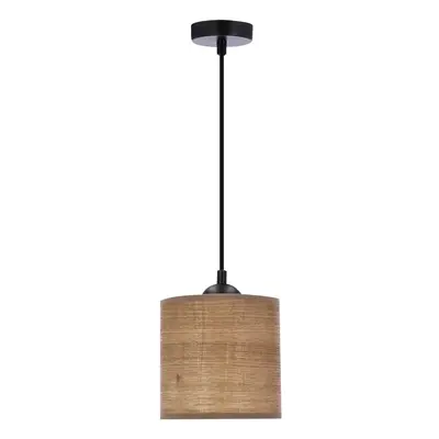 Világosbarna függőlámpa rattan búrával ø 15 cm Legno – Candellux Lighting