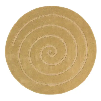 Spiral bézs gyapjú szőnyeg, ⌀ 140 cm - Think Rugs