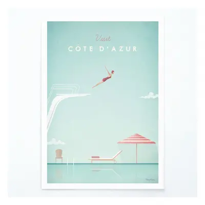 Poszter Azur, 30x40 cm - Travelposter