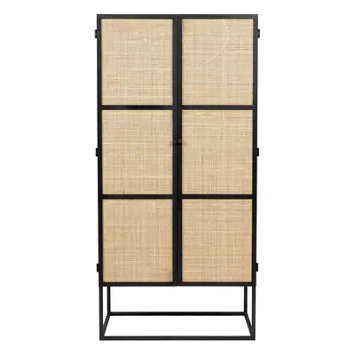 Fekete rattan komód 70x145 cm Guuji - White Label