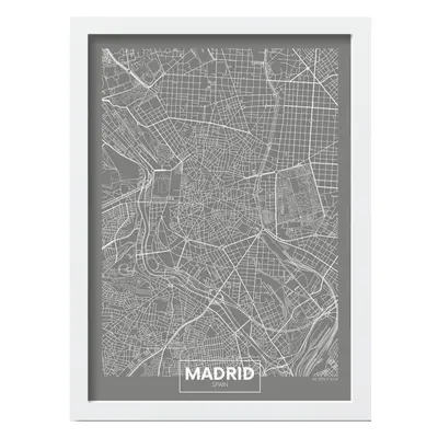 Keretezett poszter 40x55 cm Madrid – Wallity