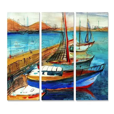 Kép szett 3 db-os 20x50 cm Sailing – Wallity