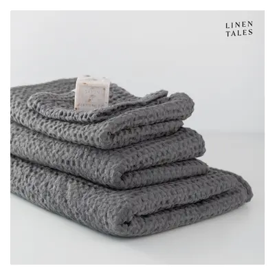 Sötétszürke törölköző és fürdőlepedő készlet 3 db-os Honeycomb – Linen Tales