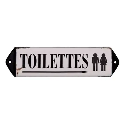 Fém falitábla 30,5x7 cm Toilettes – Antic Line