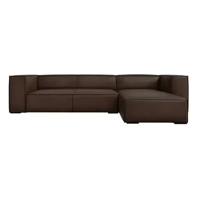 Sötétbarna bőr sarokkanapé (jobb oldali) Madame – Windsor & Co Sofas