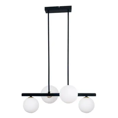 Fekete függőlámpa üveg búrával 25x59 cm Kama – Candellux Lighting