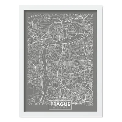 Keretezett poszter 40x55 cm Prague – Wallity