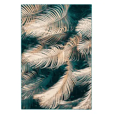 Petróleumkék gyapjú szőnyeg 133x180 cm Areca – Agnella