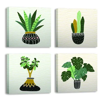 Kép szett 4 db-os 30x30 cm Plants – Wallity