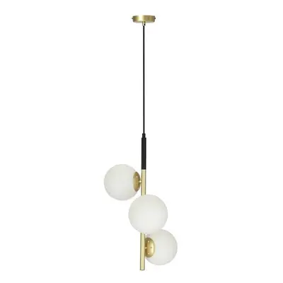 Aranyszínű függőlámpa üveg búrával 32.5x32.5 cm Duo – Candellux Lighting