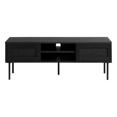 Fekete TV-állvány tölgyfa dekorral 120x43 cm Pensacola – Unique Furniture