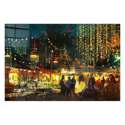 Üveg kép 100x70 cm City Street – Wallity