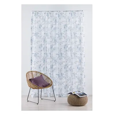 Fehér-kék átlátszó függöny 300x260 cm Elsa – Mendola Fabrics