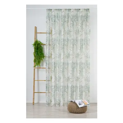 Zöld-bézs átlátszó függöny 300x260 cm Palmas – Mendola Fabrics