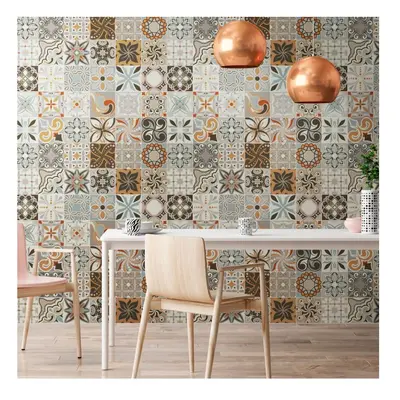 Wall Decal Cement Tiles Bali 30 db-os falmatrica szett, 15 x 15 cm - Ambiance