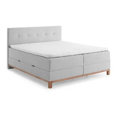 Világosszürke boxspring ágy tárolóhellyel 180x200 cm Catania - Meise Möbel