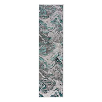 Szürke-türkiz futószőnyeg 60x230 cm Marbled – Flair Rugs