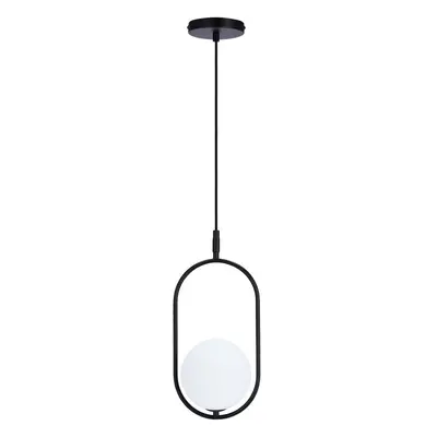 Fekete függőlámpa üveg búrával 18.5x15 cm Cordel – Candellux Lighting