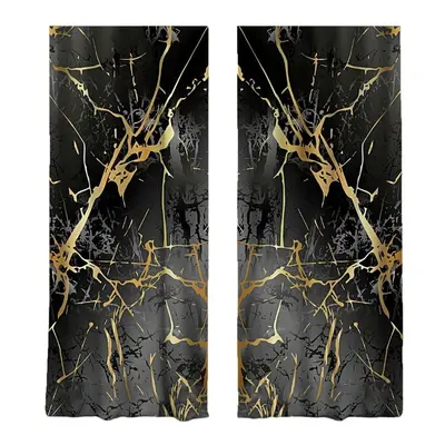 Fekete-aranyszínű függöny szett 2 db-os 140x260 cm – Mila Home