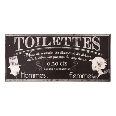 Fém falitábla 36x16 cm Toilettes – Antic Line