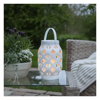 Flame Lantern fehér lámpás, magasság 23 cm - Star Trading