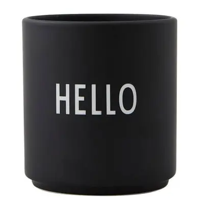 Fekete porcelán bögre 300 ml Hello – Design Letters