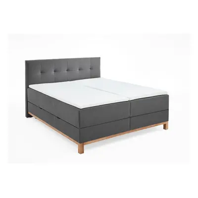 Sötétszürke boxspring ágy tárolóhellyel 180x200 cm Catania - Meise Möbel