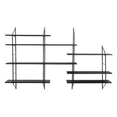 Fekete többszintes paulownia fali polc 196 cm Belfast – Actona