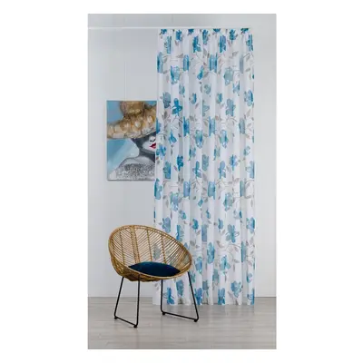 Fehér-kék átlátszó függöny 300x260 cm Mariola – Mendola Fabrics