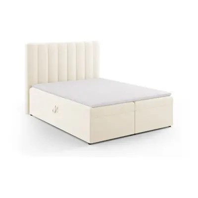 Bézs boxspring ágy tárolóhellyel 160x200 cm Gina – Milo Casa