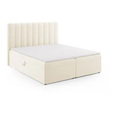 Bézs boxspring ágy tárolóhellyel 180x200 cm Gina – Milo Casa