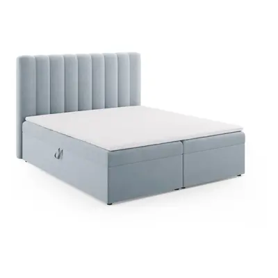 Világoskék boxspring ágy tárolóhellyel 180x200 cm Gina – Milo Casa