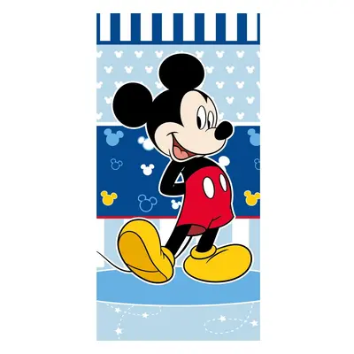 Kék frottír gyerek fürdőlepedő 70x140 cm Mickey – Jerry Fabrics