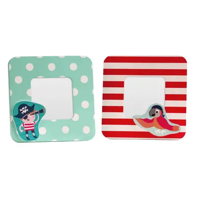 Piros-türkiz fa képkeret szett 2 db-os 12x12 cm Pirate – Premier Housewares