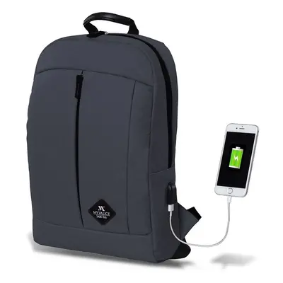 GALAXY Smart Bag antracitszürke hátizsák USB csatlakozóval - My Valice