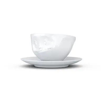 Fehér 'huncut' porcelán csésze és csészealj - 58products