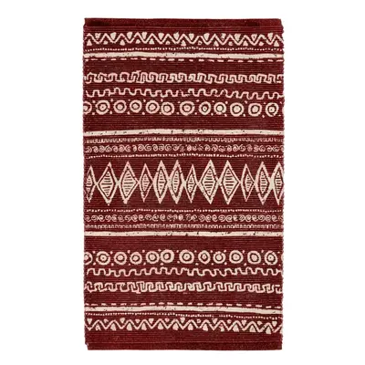 Ethnic piros-fehér pamut szőnyeg, 55 x 180 cm - Webtappeti